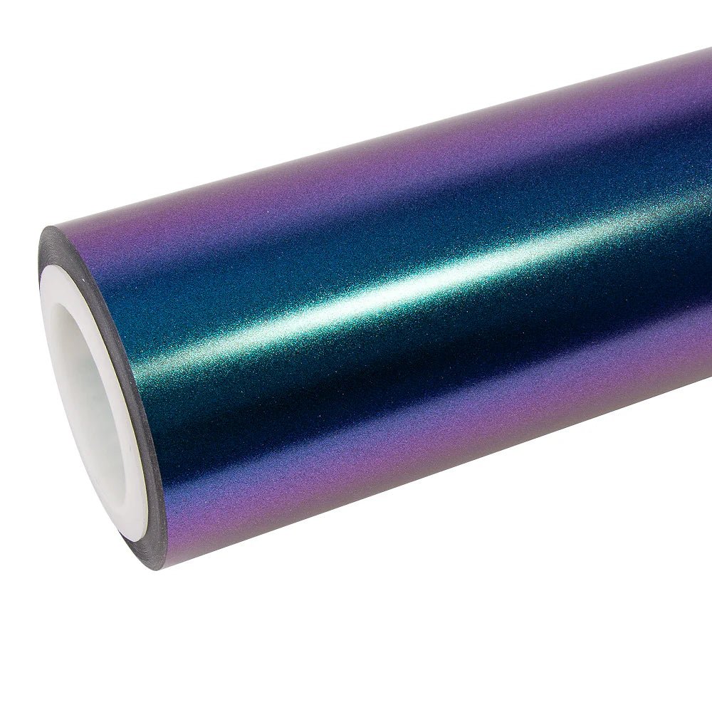 Color Shift Diamond Purple Blue vinyl wrap roll - changes from deep purple to vibrant blue with diamond sparkle - Kaleido