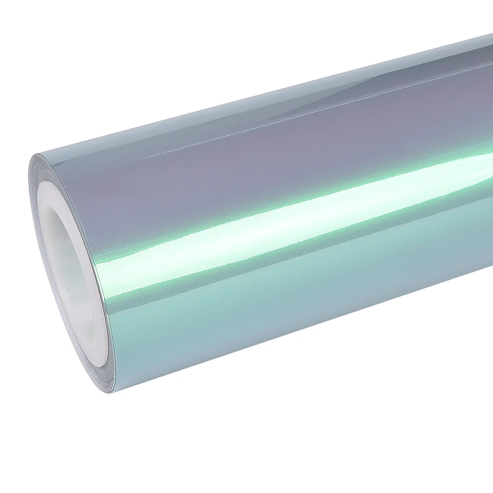 Phantom Moss color shift vinyl wrap roll - Changes from grey to green - Kaleido