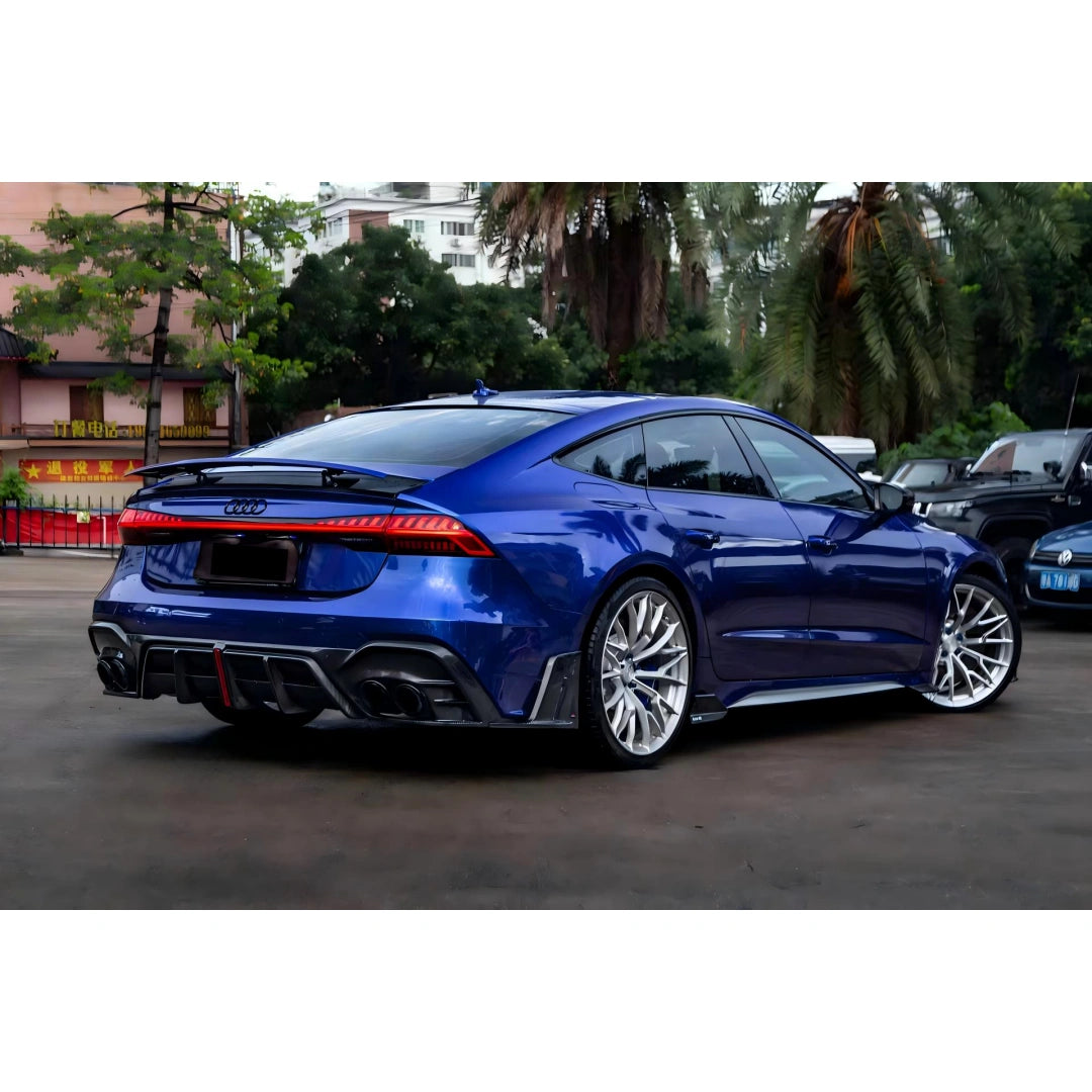 Audi RS7 in Deep Blueberry Metallic wrap - fastback profile showing rear quarter design - Kaleido