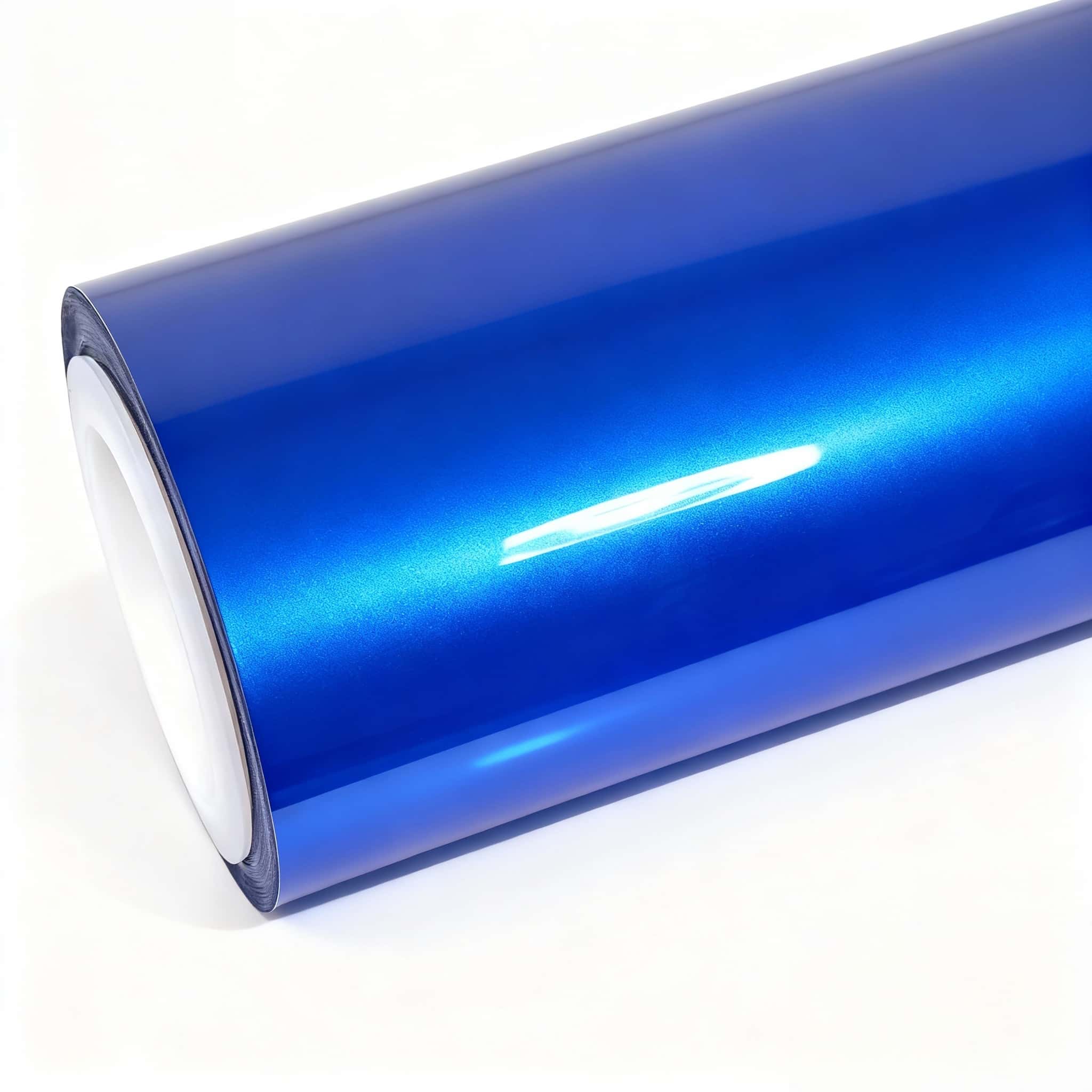 Portimao Blue gloss metallic vinyl wrap roll on white background - Premium BMW color by Kaleido