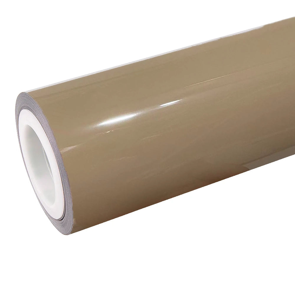 Gloss Milktea vinyl wrap roll - warm, creamy beige with a mirror-like high-gloss finish - Kaleido