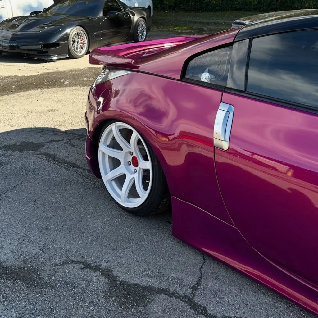 Modified Nissan Silvia S15 in Glossy Metallic Rubellite Purple - rear-right side profile - Kaleido