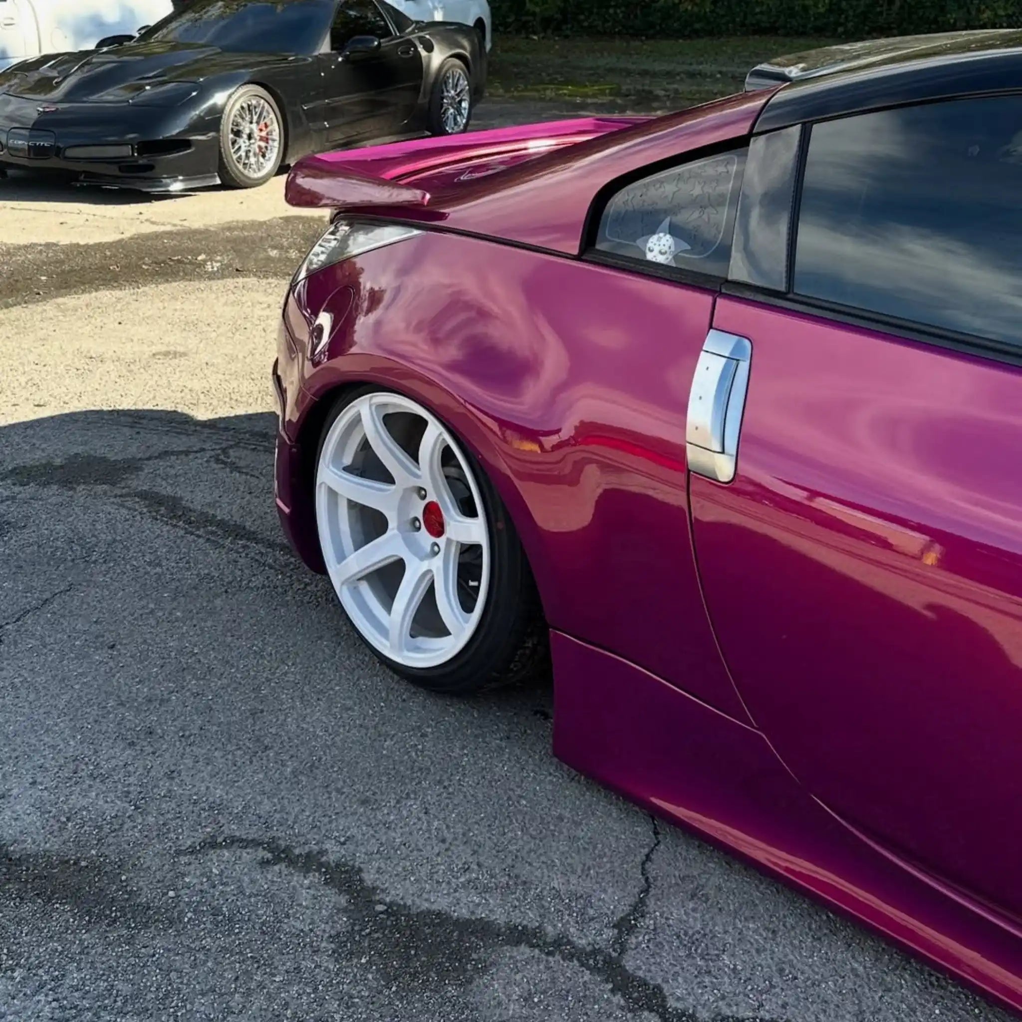Modified Nissan Silvia S15 in Glossy Metallic Rubellite Purple - rear-right side profile - Kaleido