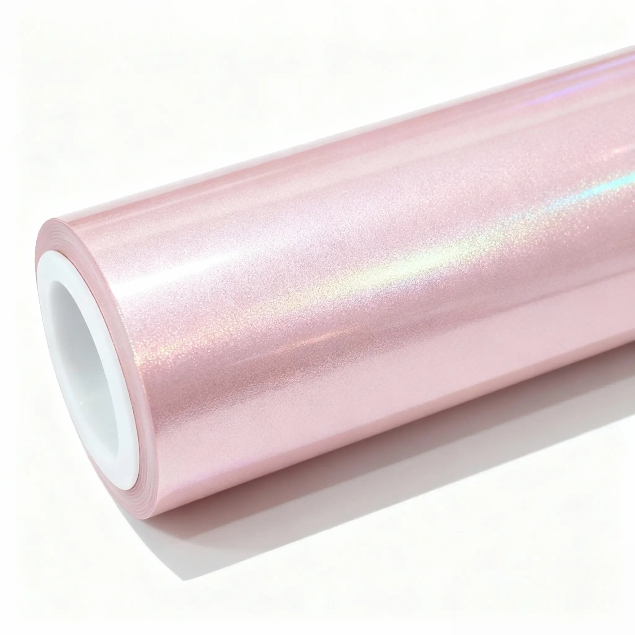 Laser Gloss Rouge Pink vinyl wrap roll - intense holographic pink to rainbow color shift - Kaleido