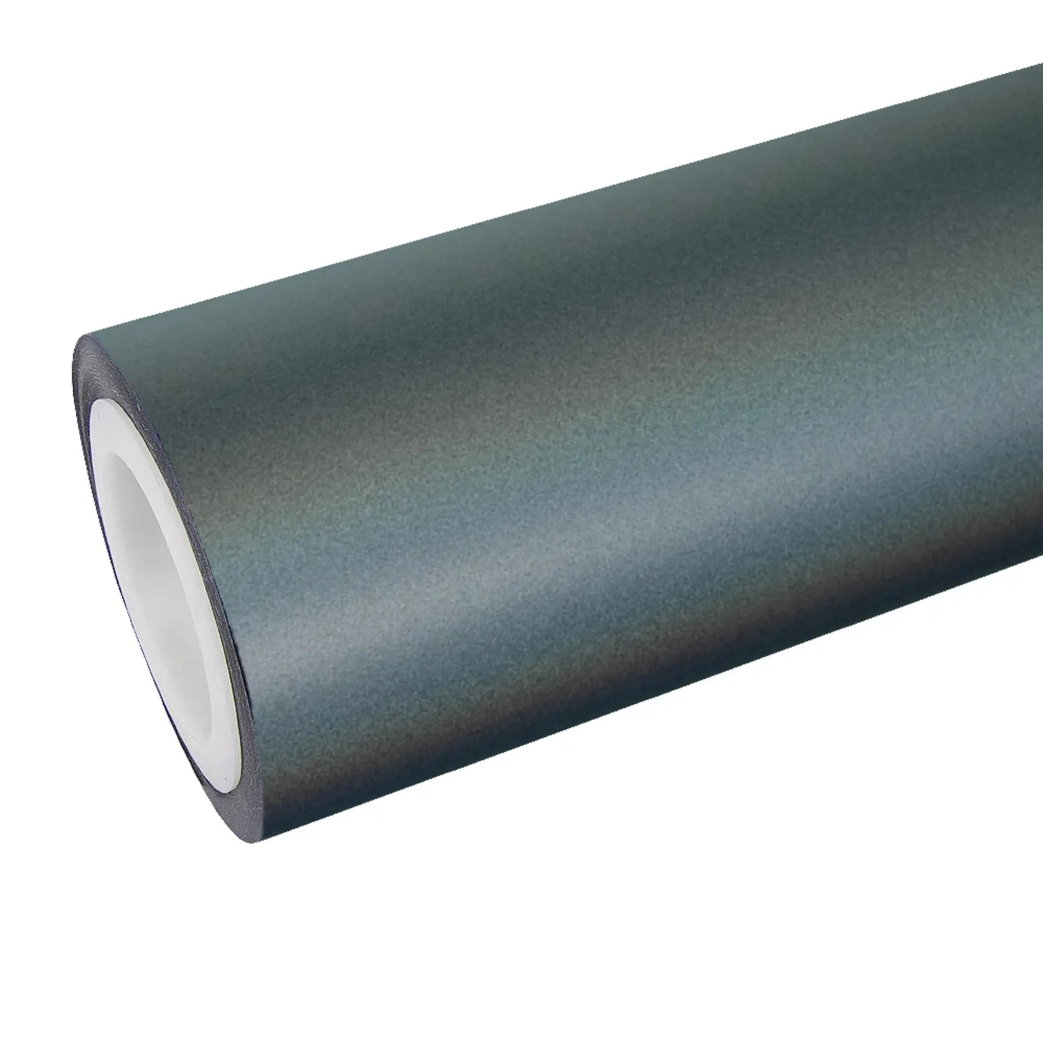 Laser Satin Gray vinyl wrap roll - matte gray base with laser holographic rainbow effect - Kaleido