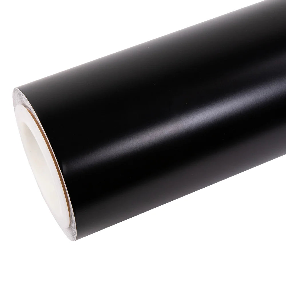 Silky Noir matte vinyl wrap roll on white background - Ultra-smooth finish with a soft, silk-like sheen - Kaleido