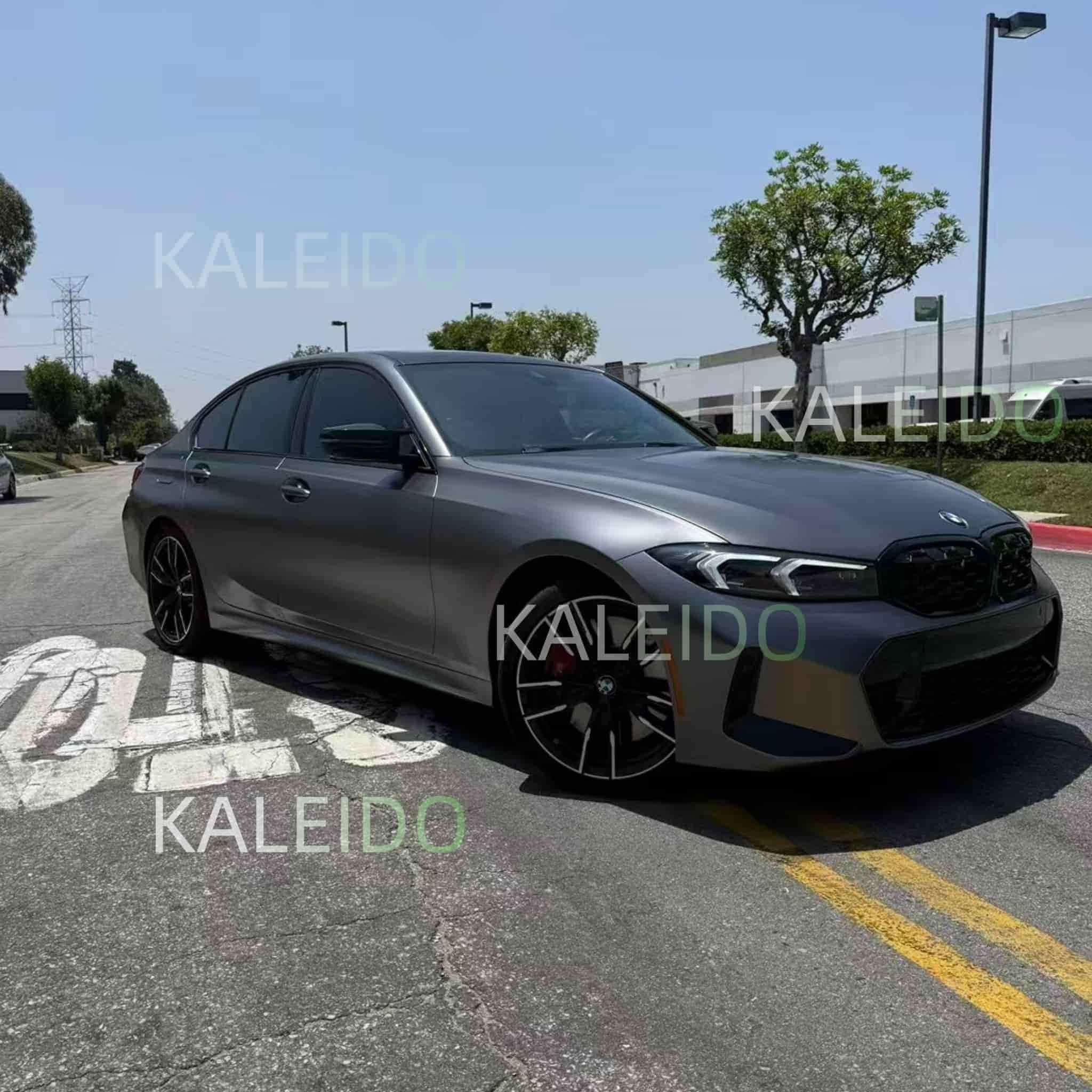 AMG Selenite Grey satin chrome wrap on a BMW 3 Series - Kaleido