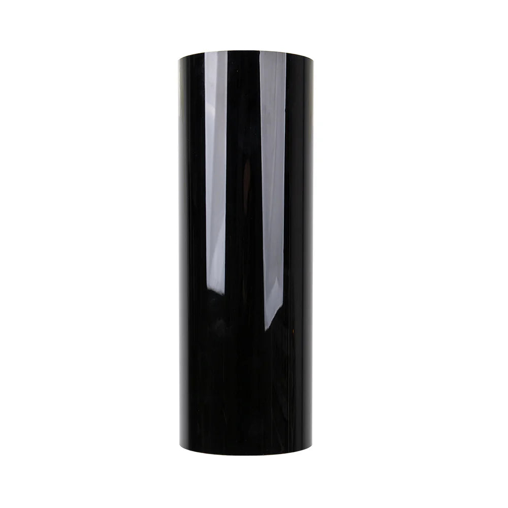 Self-healing TPU Deep Black Headlight Tint roll on white background - Protective dark film with glossy finish - Kaleido