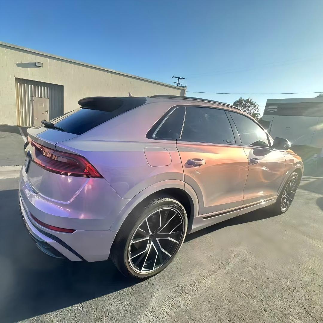 Volcanic Aura color shift wrap on Audi Q8 - rear-right angle showing color transformation - Kaleido