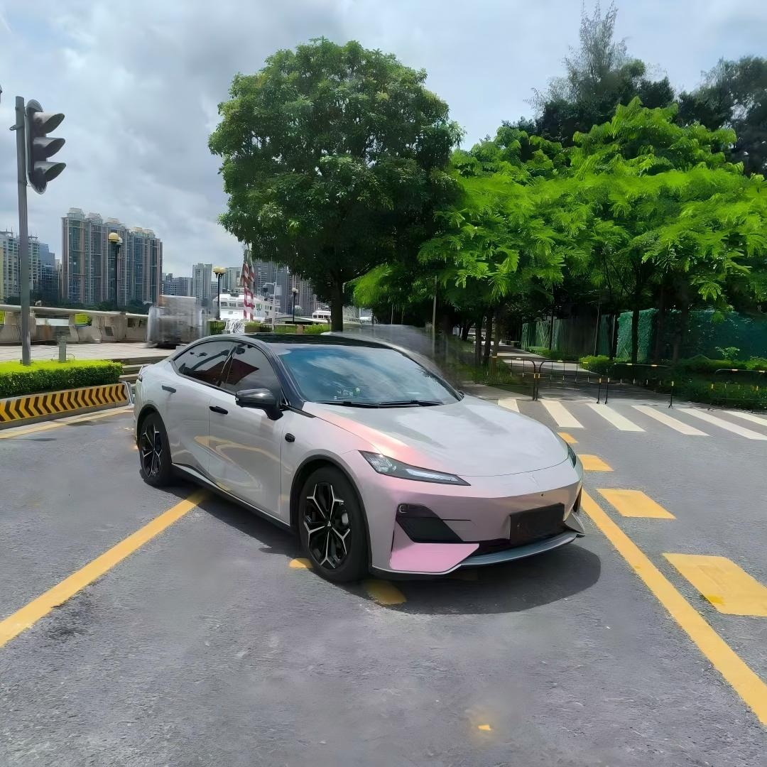 Volcanic Aura color shift wrap on Changan SL03 - front-right view - Kaleido